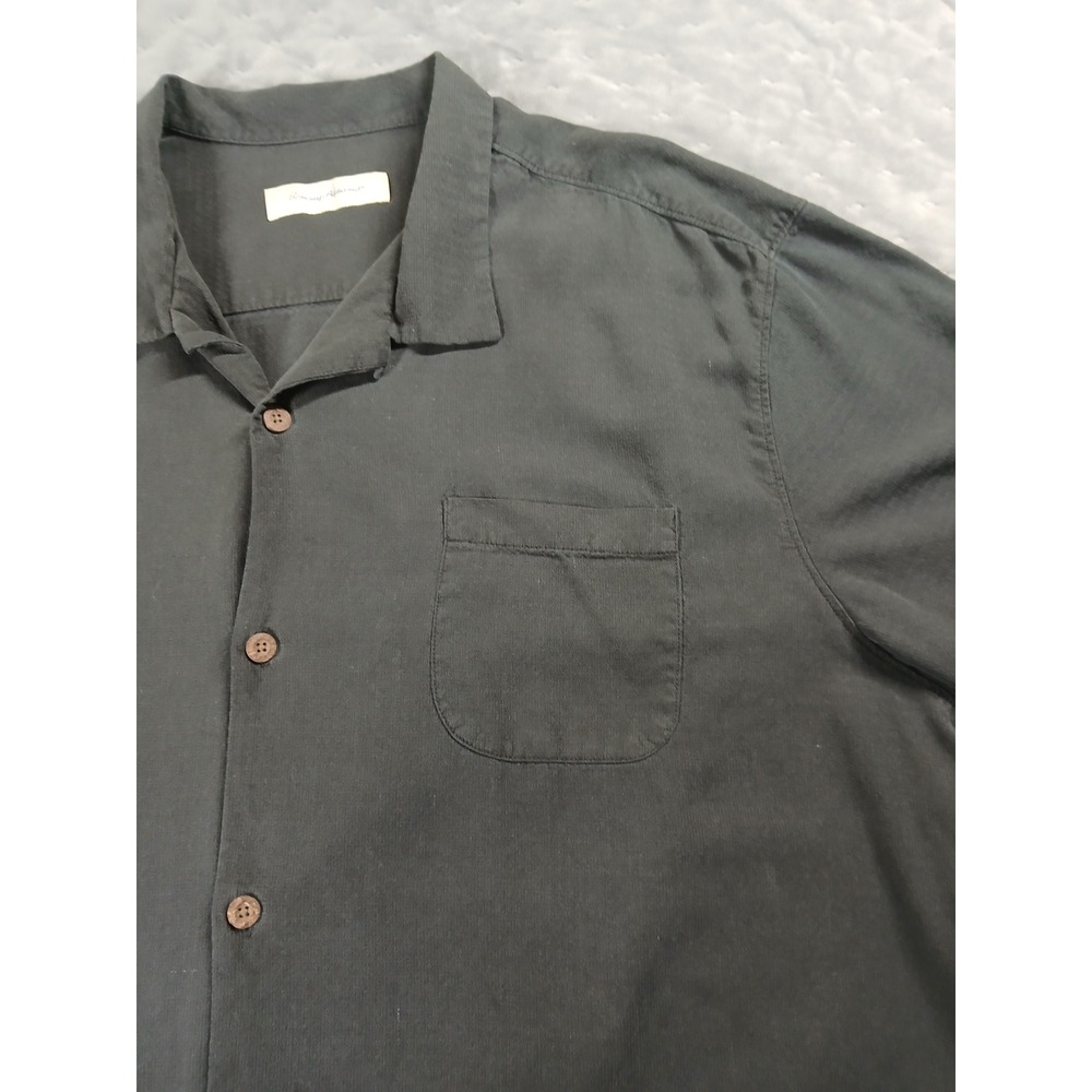 Tommy Bahama Mens XXXL Black 100% Silk Short Sleeve Camp Shirt - Picture 3 of 8